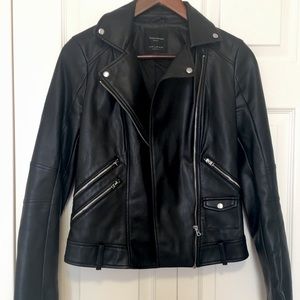 Zara black faux leather jacket size XS